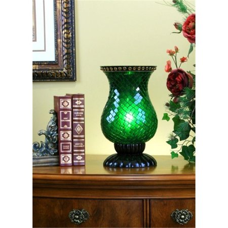 LIGHTING BUSINESS Green Emerald Stylish Accent Lamp- Gloss Black LI1664705
